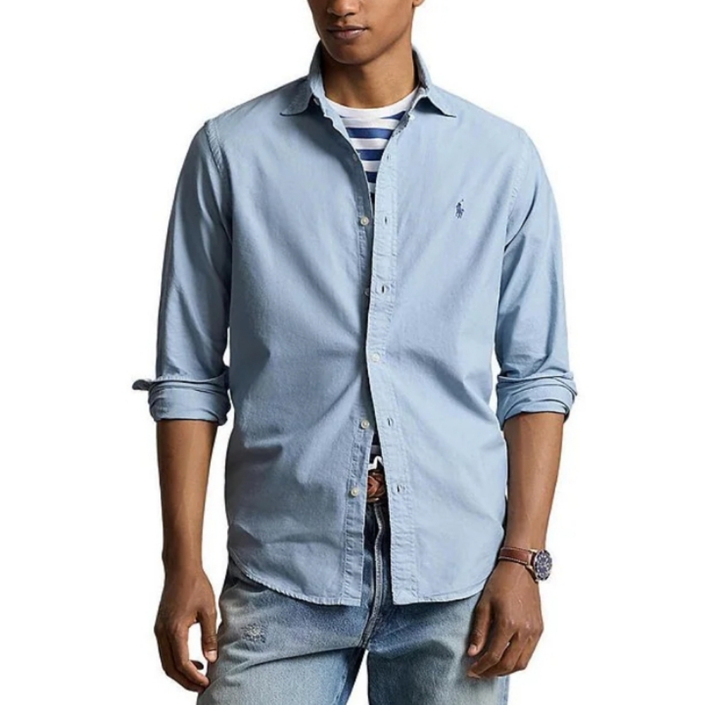 Ralph Lauren Classic Oxford Estate Blue Long Sleeve Woven Shirt Sz